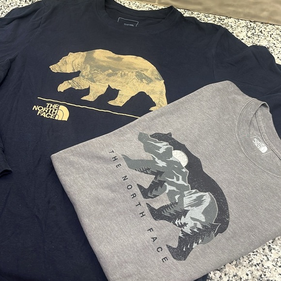 The North Face Bear Shirt Set (2) Short/Long- Size Small - Picture 2 of 7